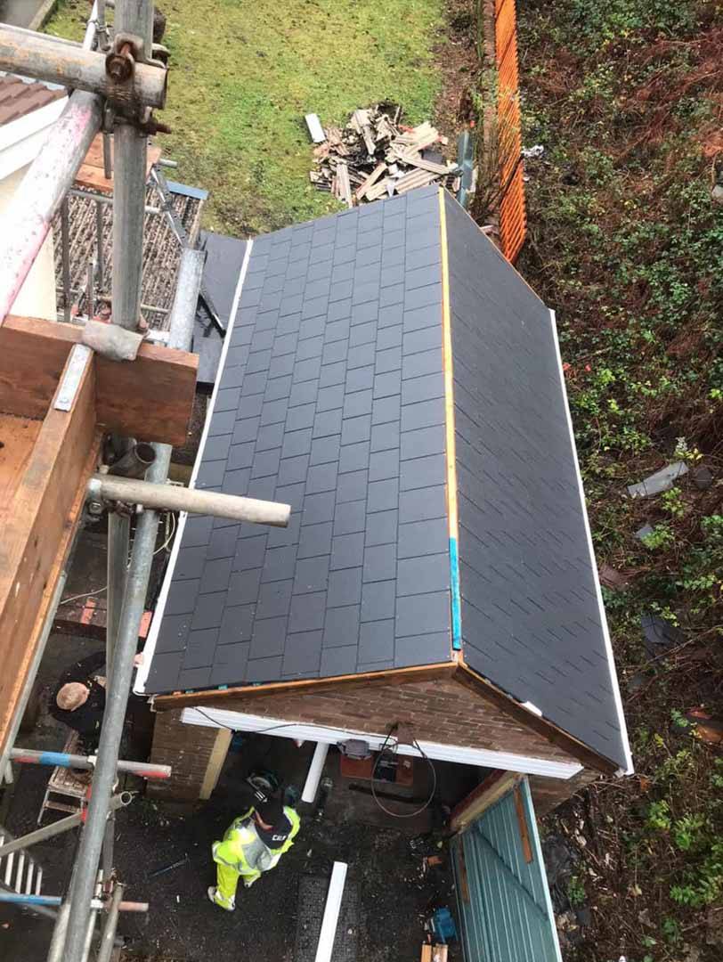 new tiled roof
